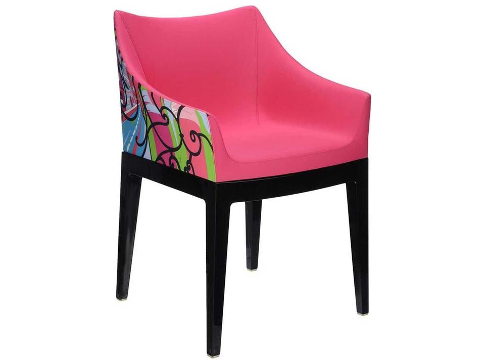 Madame Emilio Pucci Upholstered Arm Dining Chair in Black