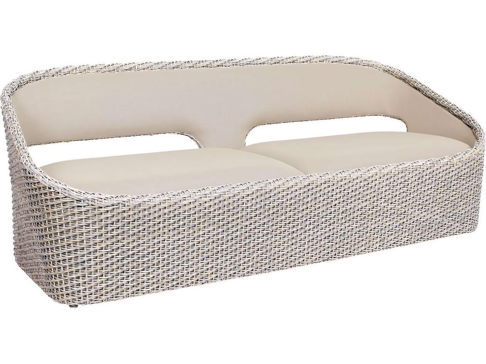 Biscayne Wicker Sling Sofa with Open Backrest