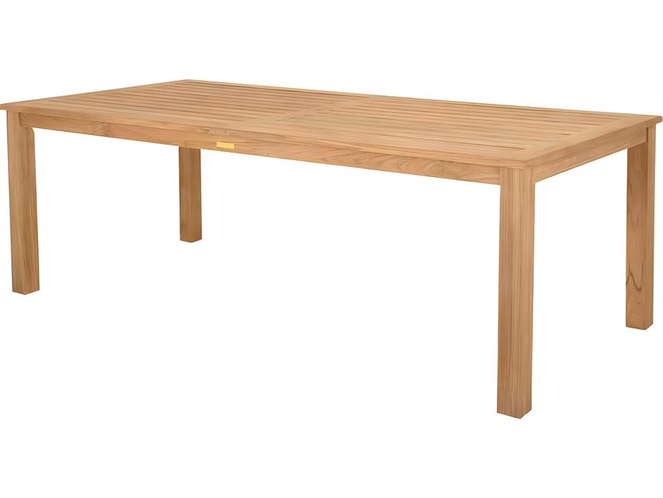 Bainbridge 85-Inch 40-Inch Teak Rectangular Dining Table with Umbrella Hole
