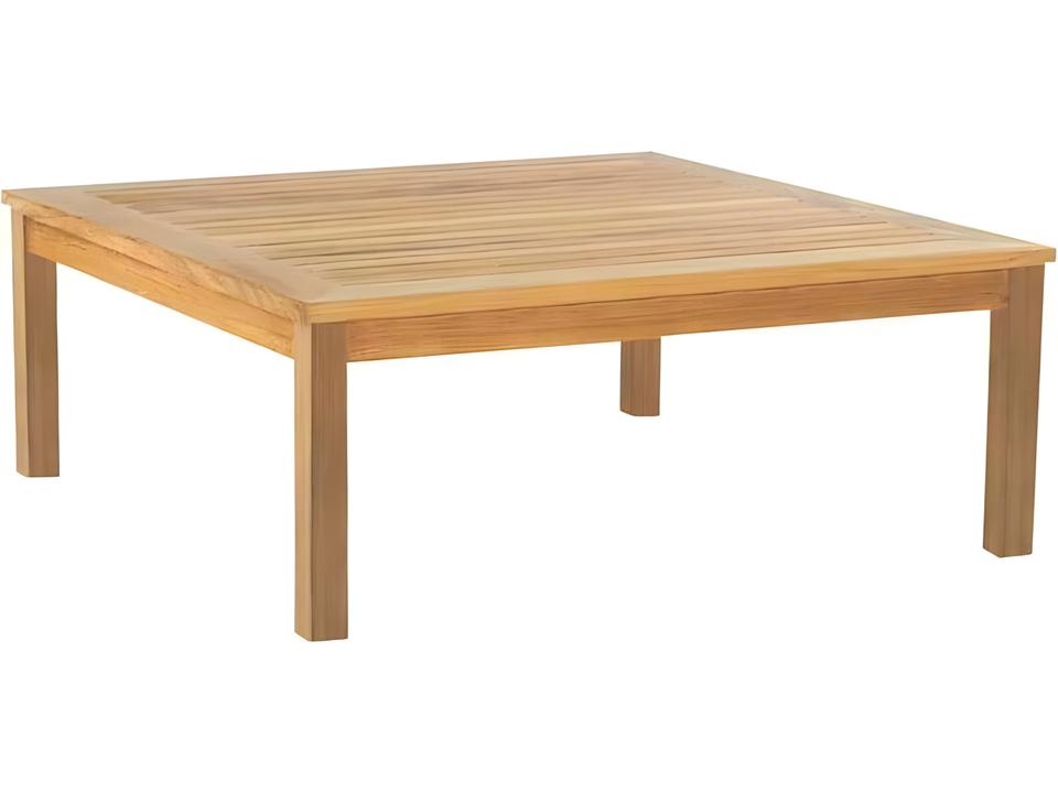 Classic Teak 43.5" Wide Square Coffee Table with Umbrella Hole