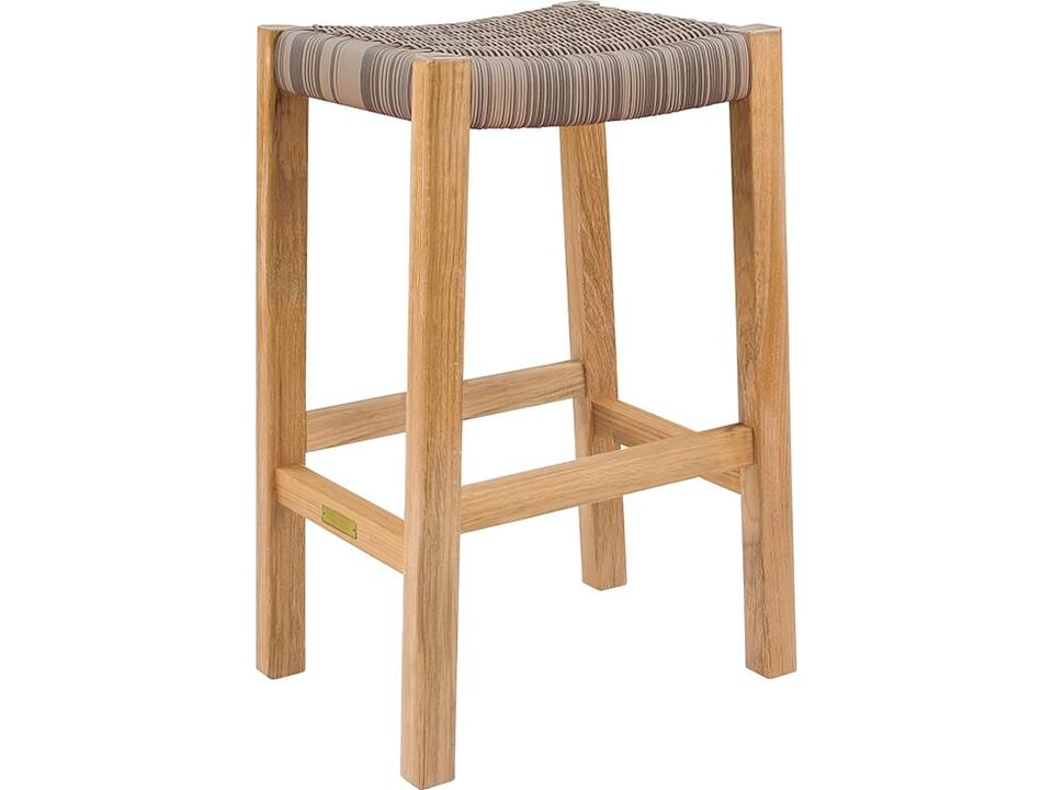 Frances Teak Wicker Bar Stool