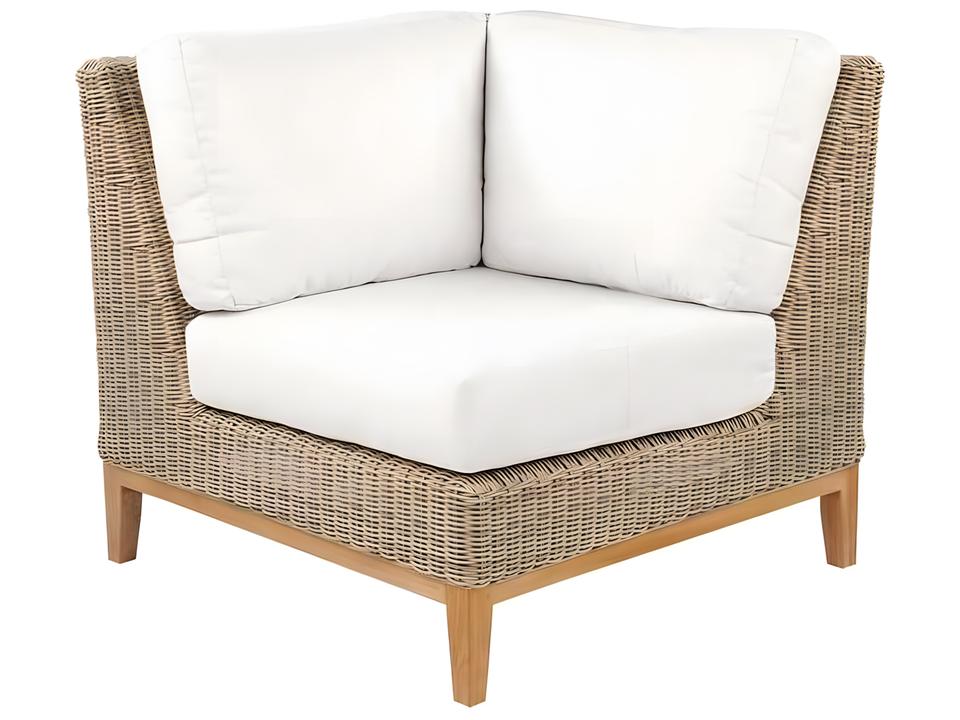 Frances Teak Wicker Corner Lounge Chair