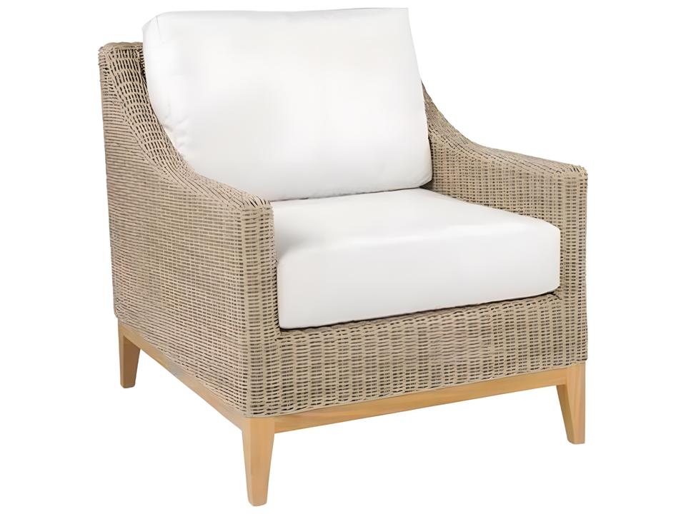 Frances Teak and Wicker Deep Seating Lounge Chair