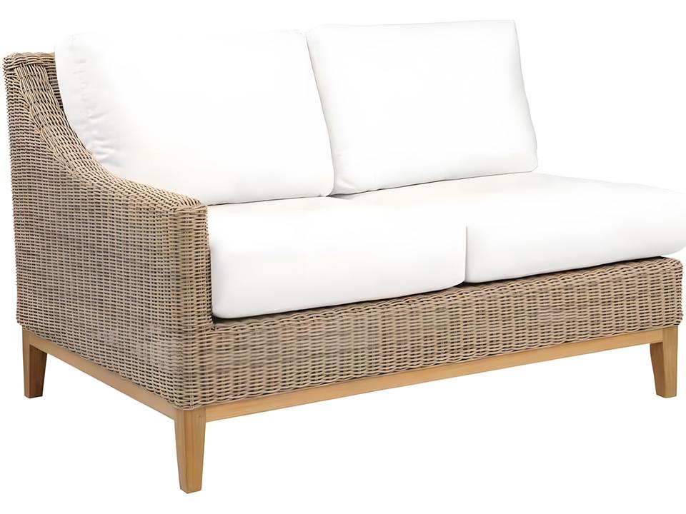 Frances Teak Left Arm Loveseat