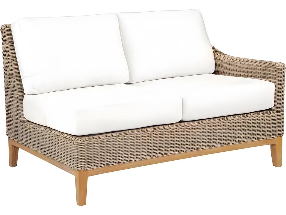 Frances Teak Wicker Right Arm Loveseat