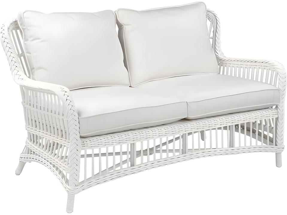 Chatham All-Weather Wicker Outdoor Deep Seating Loveseat in Classic White
