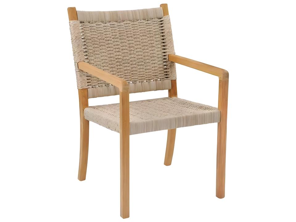 Hudson Teak Rope Dining Arm Chair