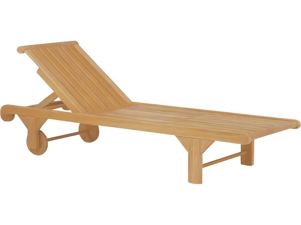 Nantucket Adjustable Teak Chaise Lounge with Wheels