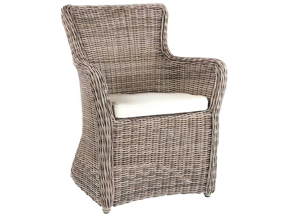 Sag Harbor Wicker Cushion Dining Arm Chair