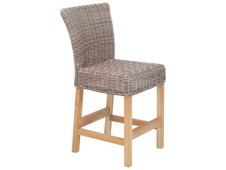 Sag Harbor Teak and Wicker Counter Stool