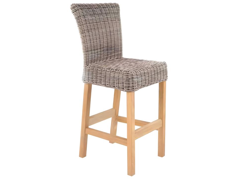 Sag Harbor Armless Outdoor Wicker Bar Stool in Driftwood
