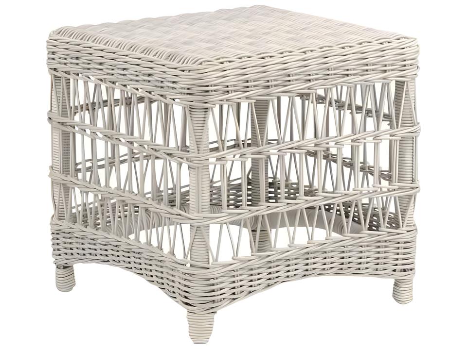 Southampton 20-Inch Square All-Weather Wicker Side Table in Oyster