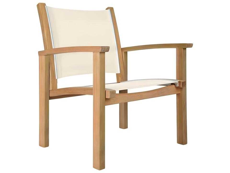 St Tropez Teak Sling Outdoor Lounge Chair