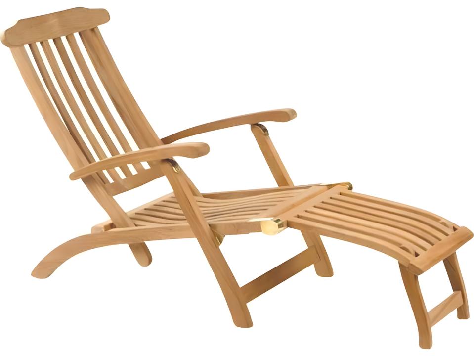 Steamer 4-Position Teak Outdoor Chaise Lounge