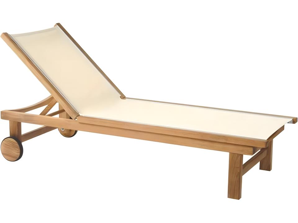 St. Tropez 5-Position Adjustable Outdoor Chaise Lounge with Wheels
