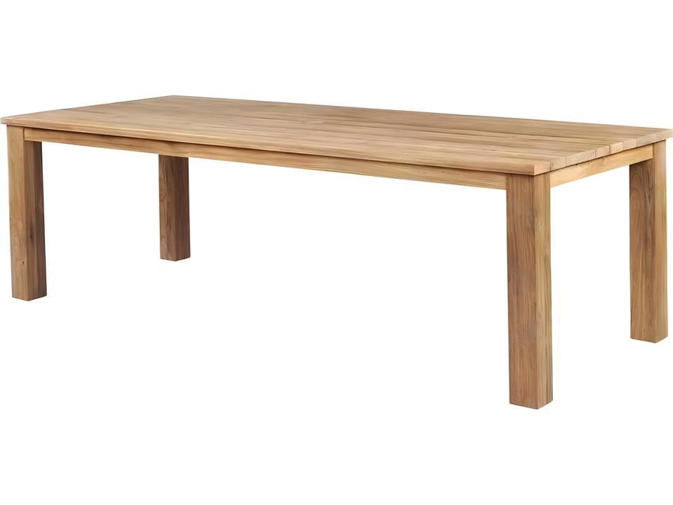 Tuscany 96 Inch Rectangular Teak Dining Table with Umbrella Hole