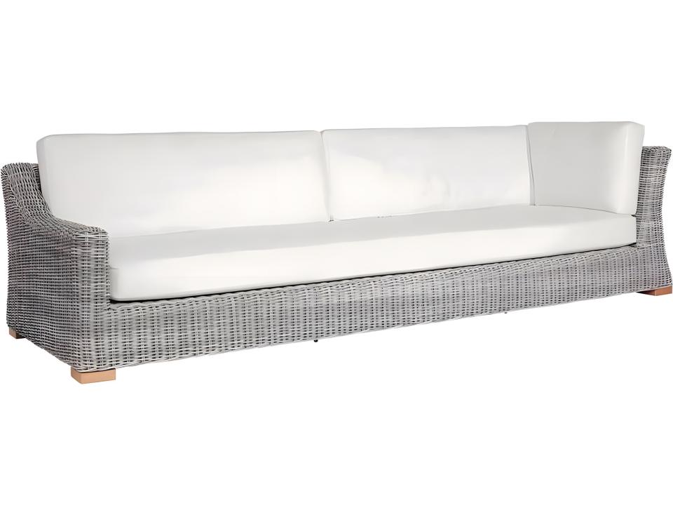 Tortola 118-Inch Wicker Teak Left Arm Facing Sectional Sofa