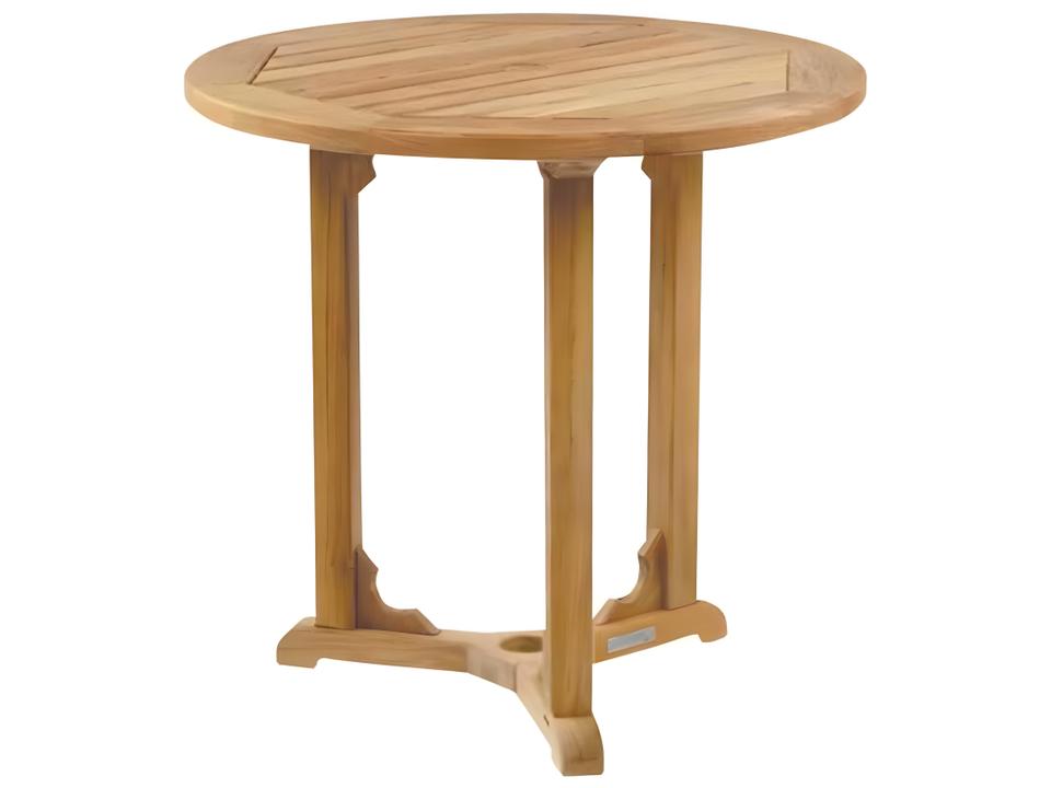 Essex Teak 30" Wide Round Bistro Table with Umbrella Hole