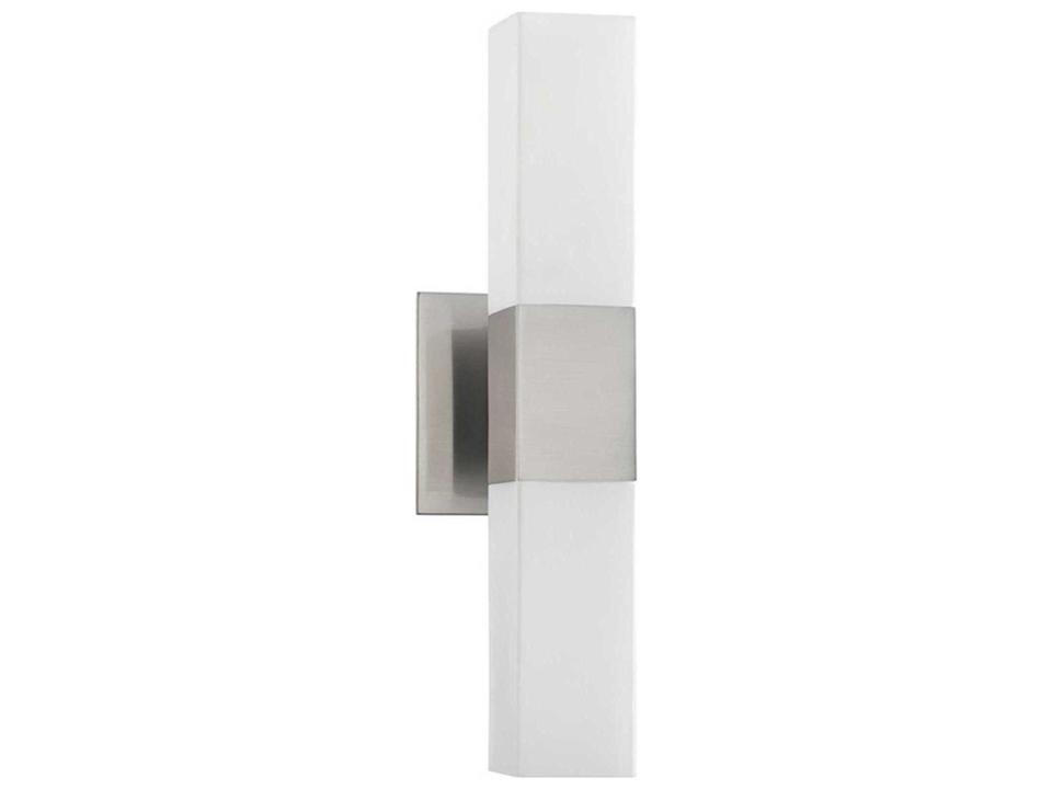 Madison 2-Light Satin Nickel Glass Vanity Light