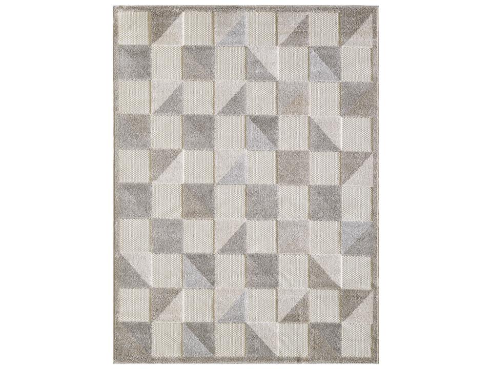 Calla Geometric Indoor Outdoor Area Rug in Grey