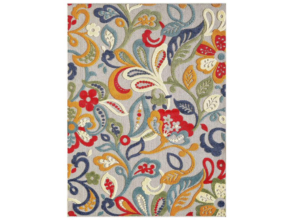 Calla Leila Floral Ivory Multi Indoor Outdoor Area Rug