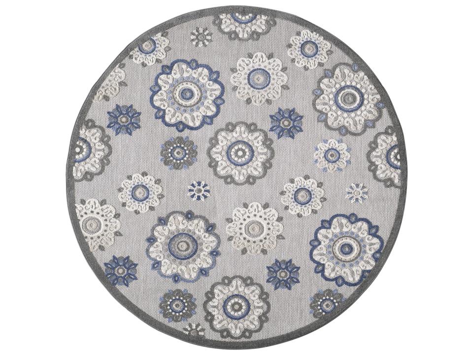 Calla Floral Indoor Outdoor Round Area Rug