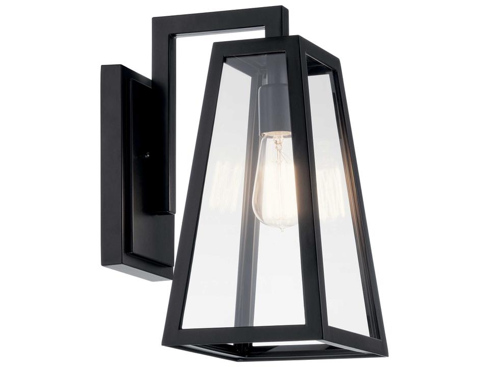 Delison 1-Light Outdoor Wall Sconce in Black