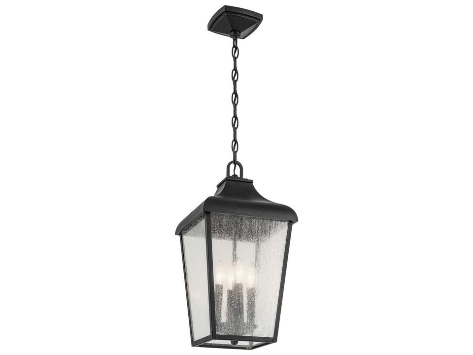 Forestdale 4-Light Outdoor Hanging Lantern in Textured Black