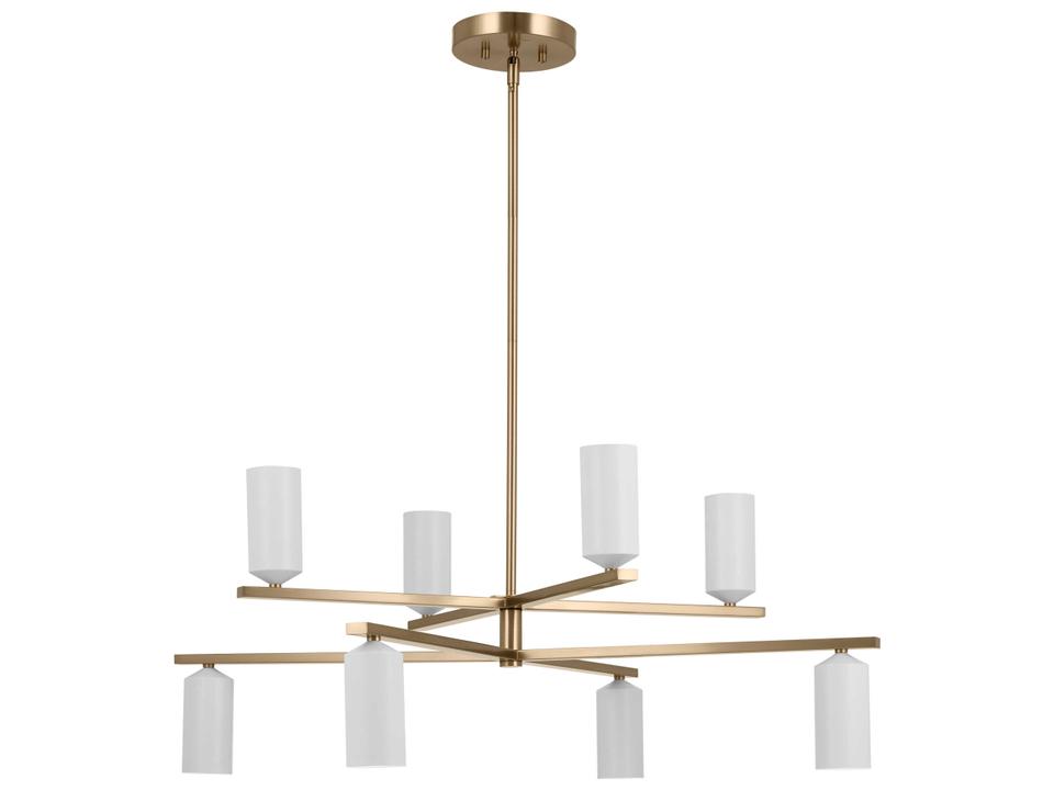 Gala 8-Light Champagne Bronze White Modern Chandelier