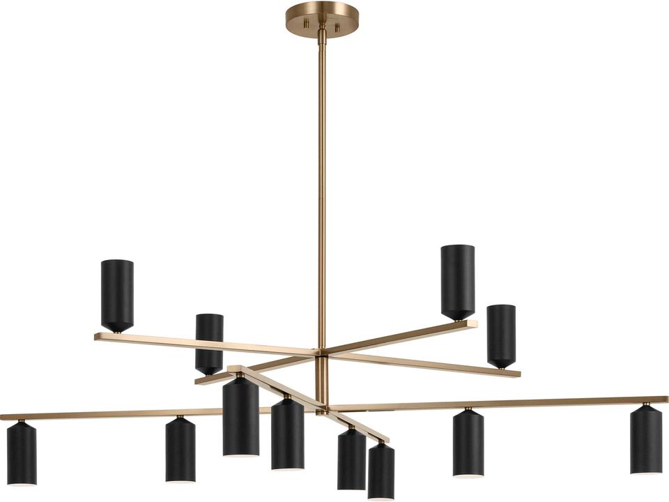 Gala 12-Light LED Multi-Tier Chandelier in Champagne Bronze Black