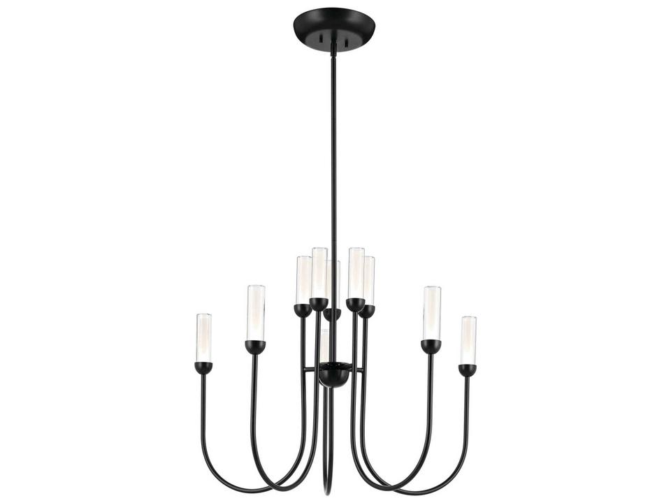 Moraine 10-Light Multi-Tier LED Chandelier in Black