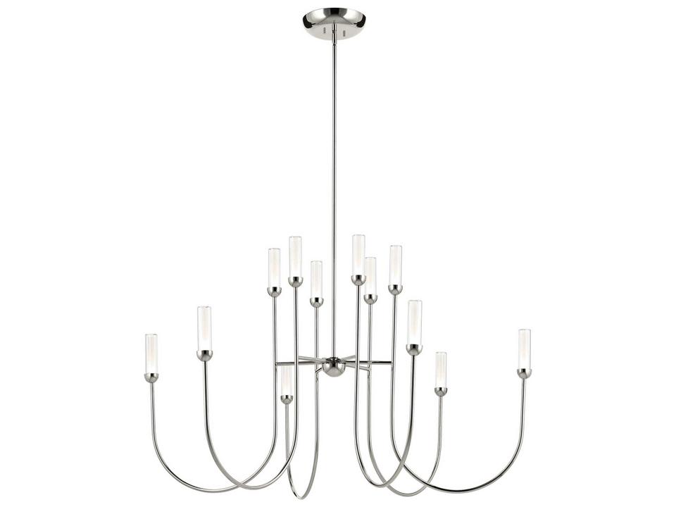Moraine 12-Light LED Multi-Tier Chandelier in Polished Nickel