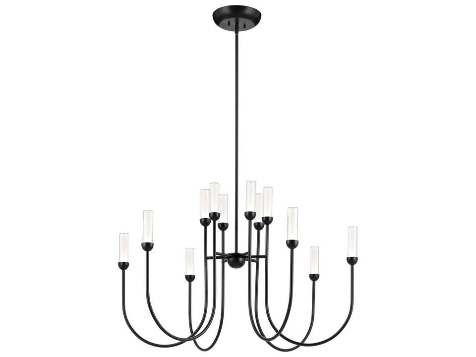 Moraine 12-Light Black Integrated LED Chandelier