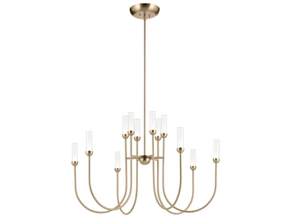 Moraine 12-Light Champagne Bronze LED Chandelier with Clear Etched Glass