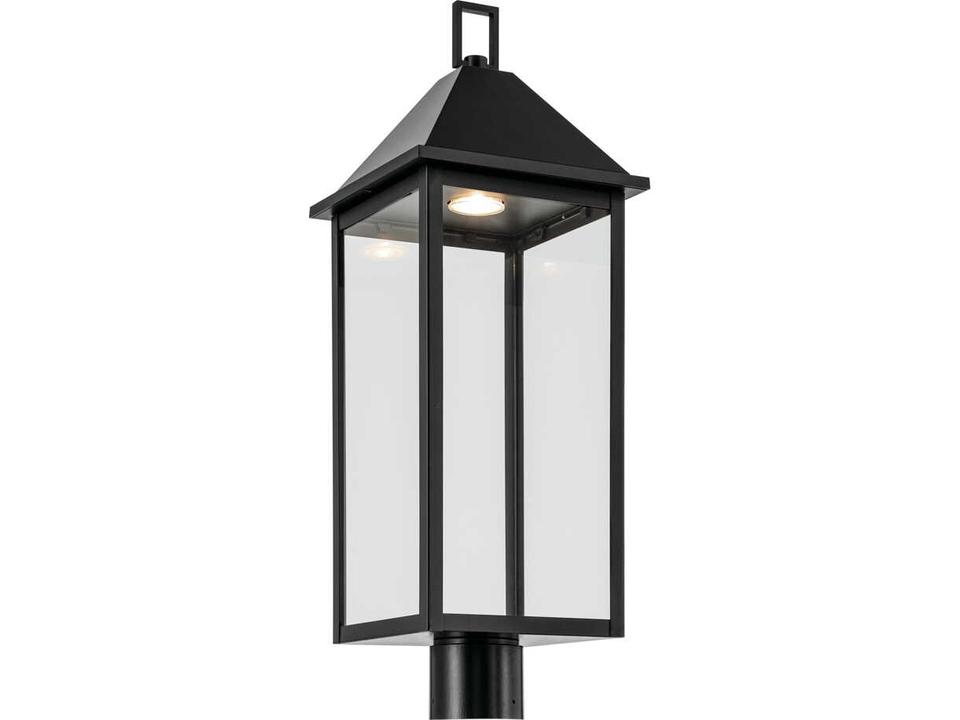 Prin 1-Light Outdoor Post Light in Black with Clear Glass