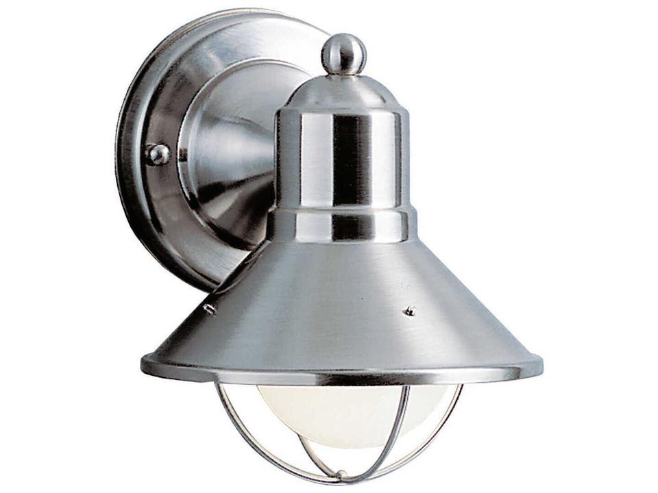 Seaside 7.5 Inch 1-Light Outdoor Wall Light in Brushed Nickel