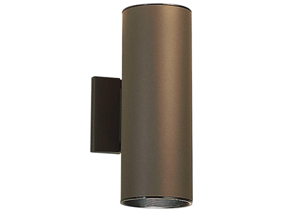 Cylinder 2-Light Outdoor Wall Light in Architectural Bronze
