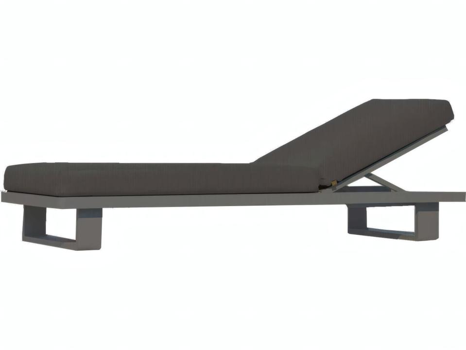 Fitz Roy Aluminum Chaise Lounge with Sunbrella Cushion in Lava