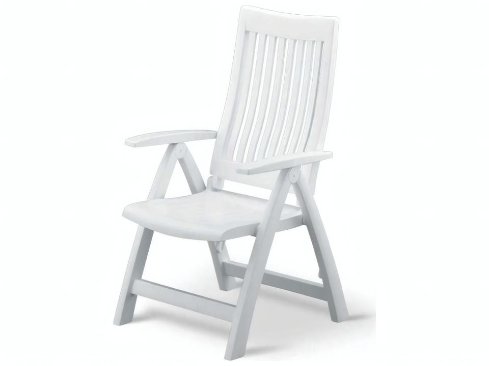 Roma Multi-Position Resin Dining Armchair in White