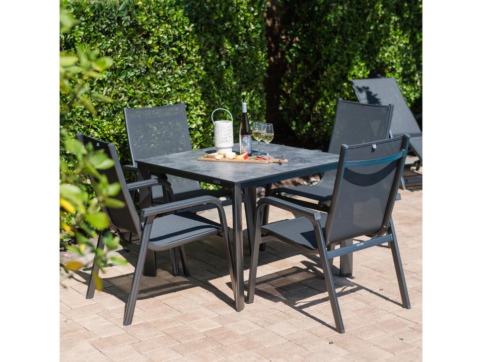 Basic Plus Grey Grey Aluminum Dining Set