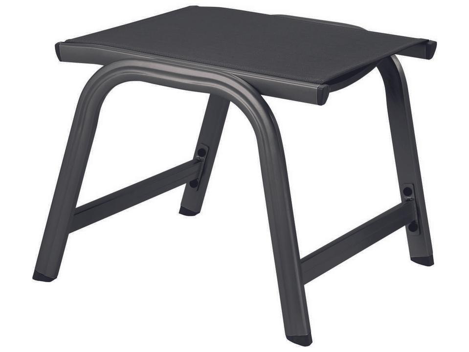 Basic Plus Aluminum Ottoman with Grey Textilene Sling