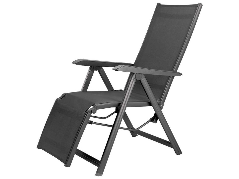 Basic Plus Folding Reclining Outdoor Lounge Chair in Anthracite Grey