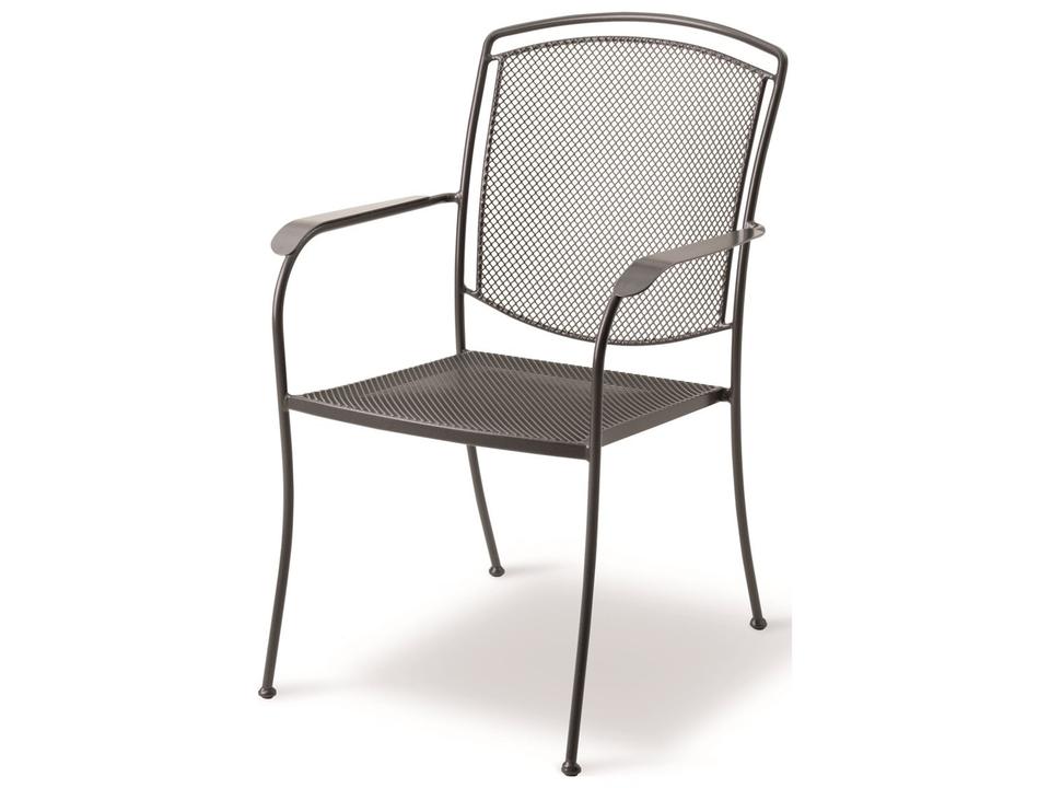 Henley Steel Gray Stackable Outdoor Dining Arm Chair