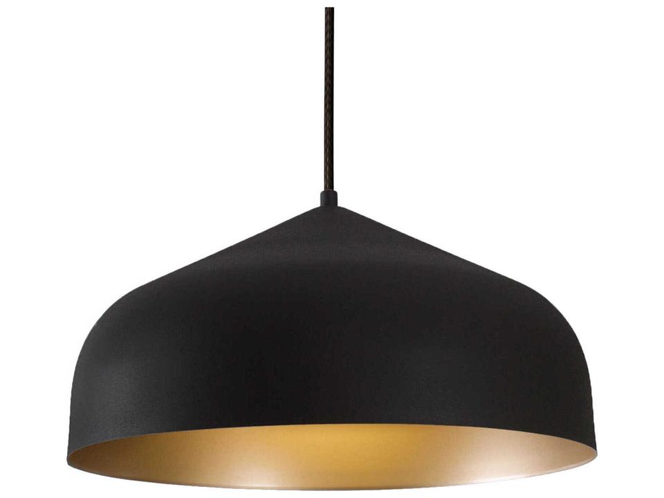 Helena 1-Light Black Gold Dome Pendant