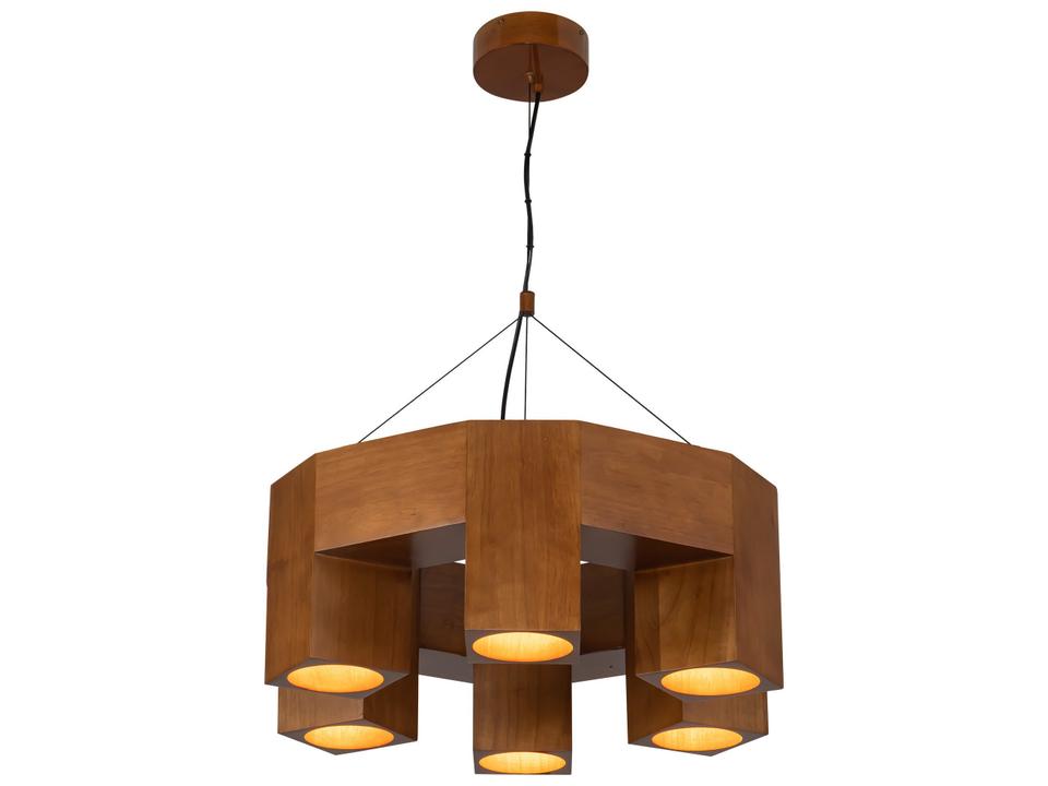Bosco Natural Oak Wood Geometric Chandelier