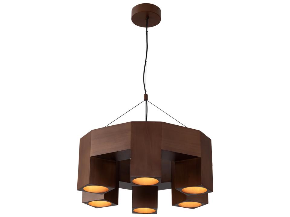 Bosco Walnut Wood Geometric Chandelier