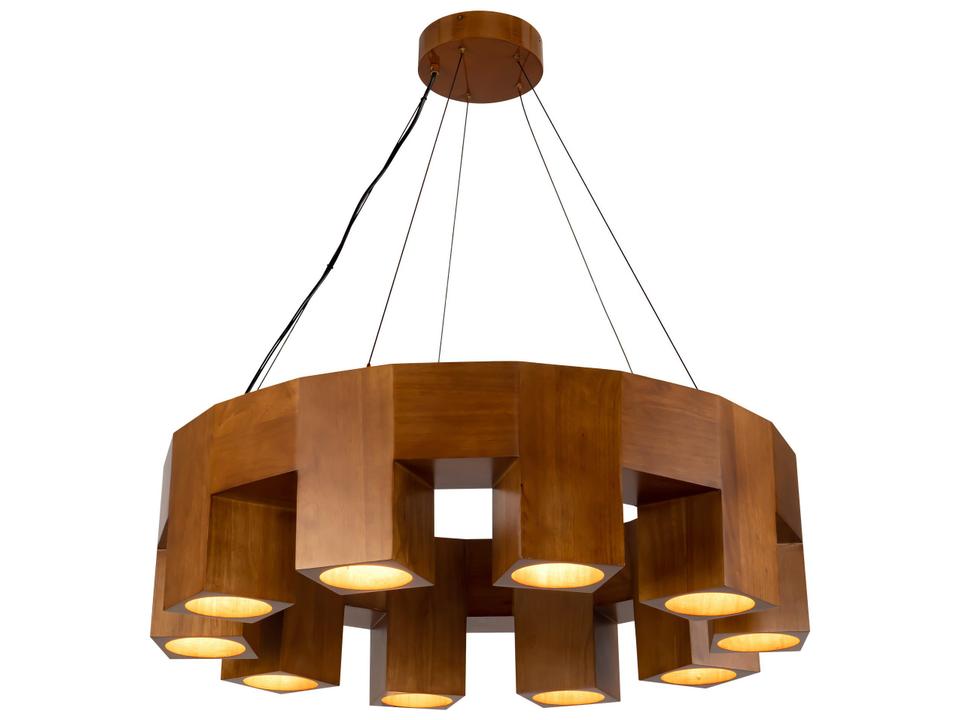 Bosco Natural Oak Wood Geometric Chandelier