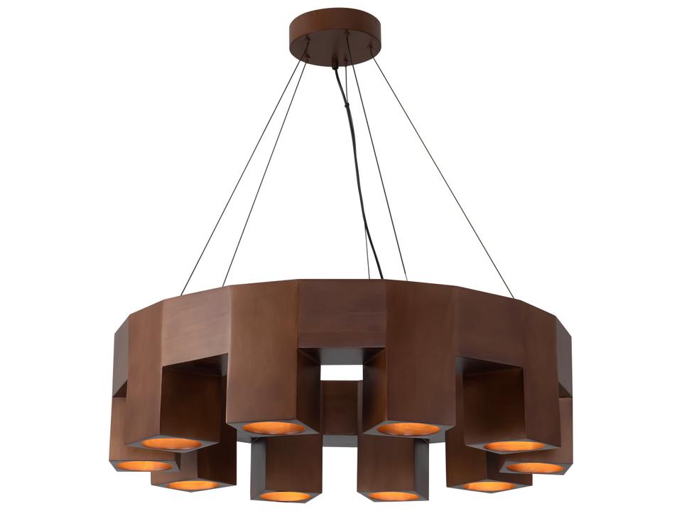 Bosco Walnut Wood Geometric Chandelier