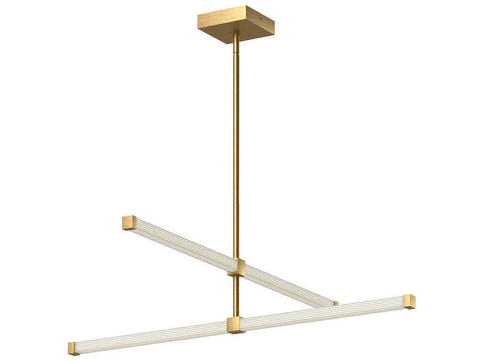 Blade Brushed Gold Linear Chandelier