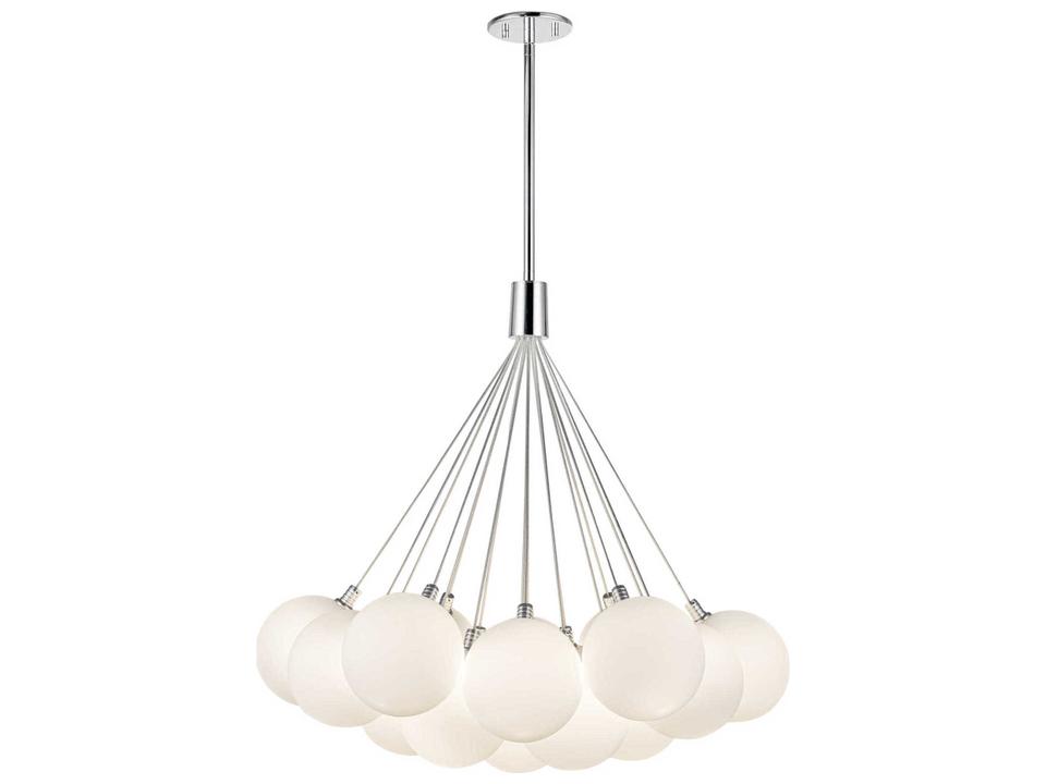 Bolla Opal Glass Clear Globe Chandelier